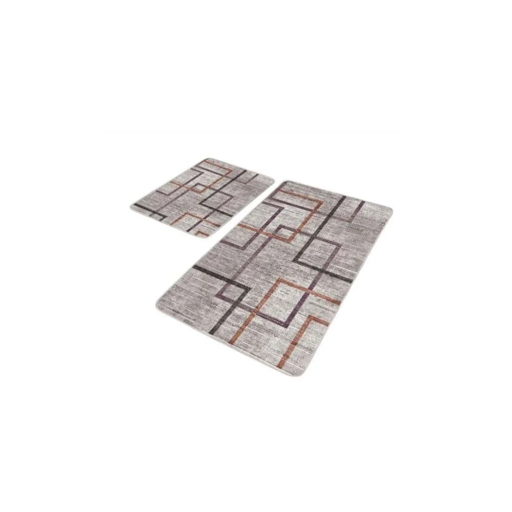Šedé sametové koupelnové předložky v sadě 2 ks 60x100 cm – Mila Home v:1769042