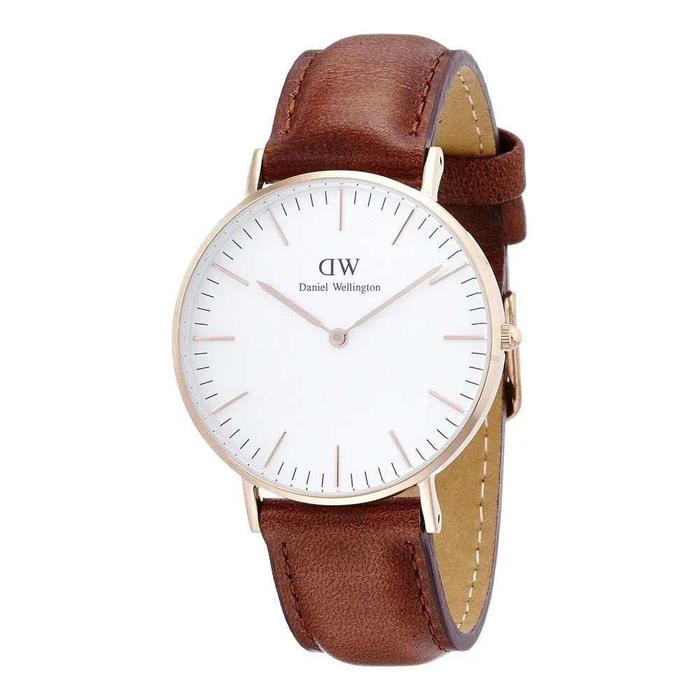 Dámské hodinky s hnědým páskem Daniel Wellington St Andrews Rose, ⌀ 36 mm v:902744