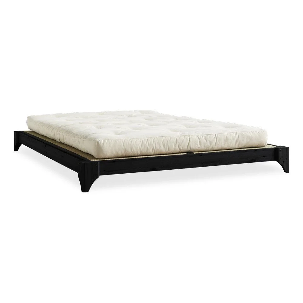 Dvoulůžková postel z borovicového dřeva s matrací a tatami Karup Design Elan Comfort Mat Black/Natural, 160 x 200 cm v:1308920