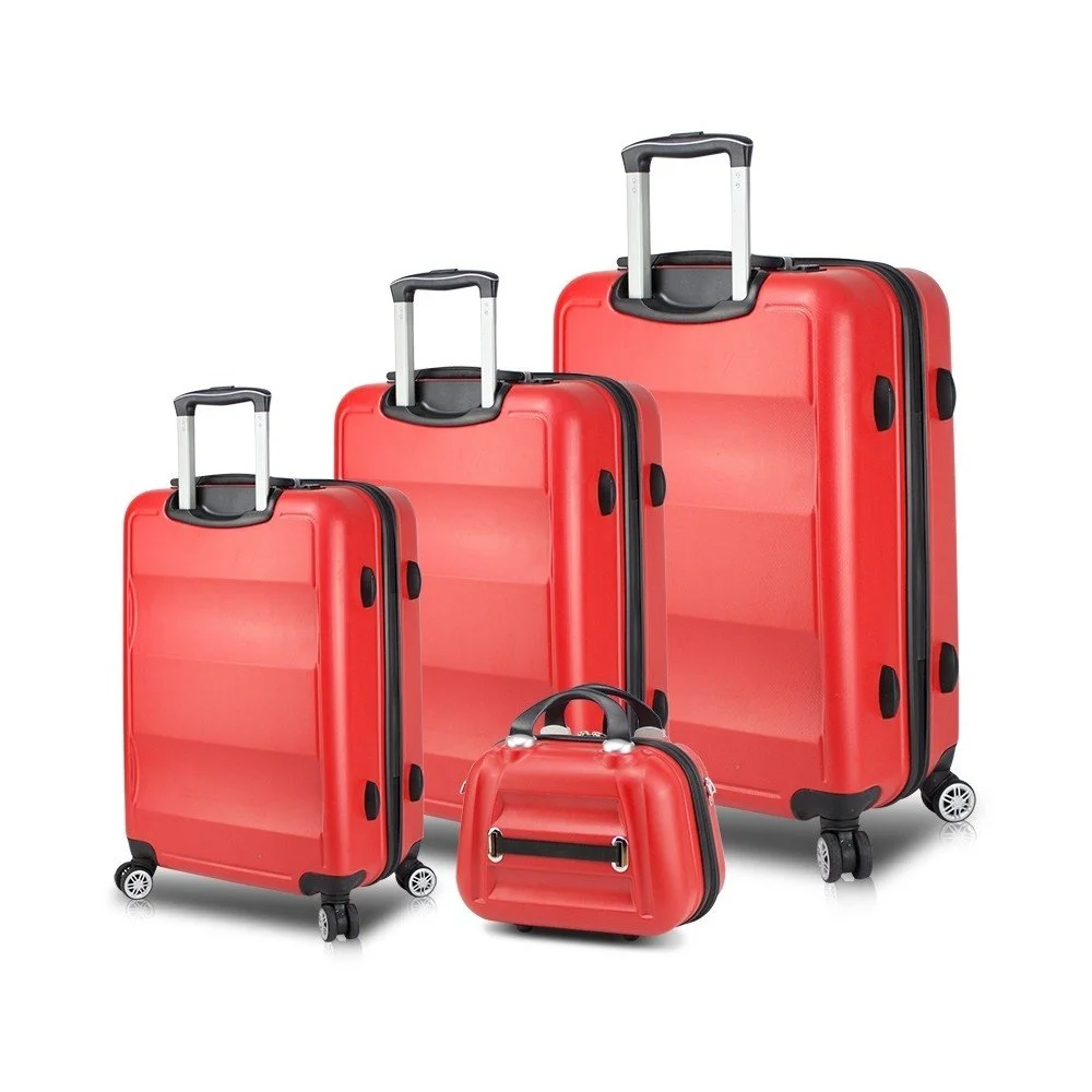 Sada 3 červených cestovních kufrů na kolečkách s USB porty a příručního kufříku My Valice LASSO Travel Set v:1220170 Sada 3 červených cestovních kufrů na kolečkách s USB porty a příručního kufříku My Valice LASSO Travel Set v:1220170