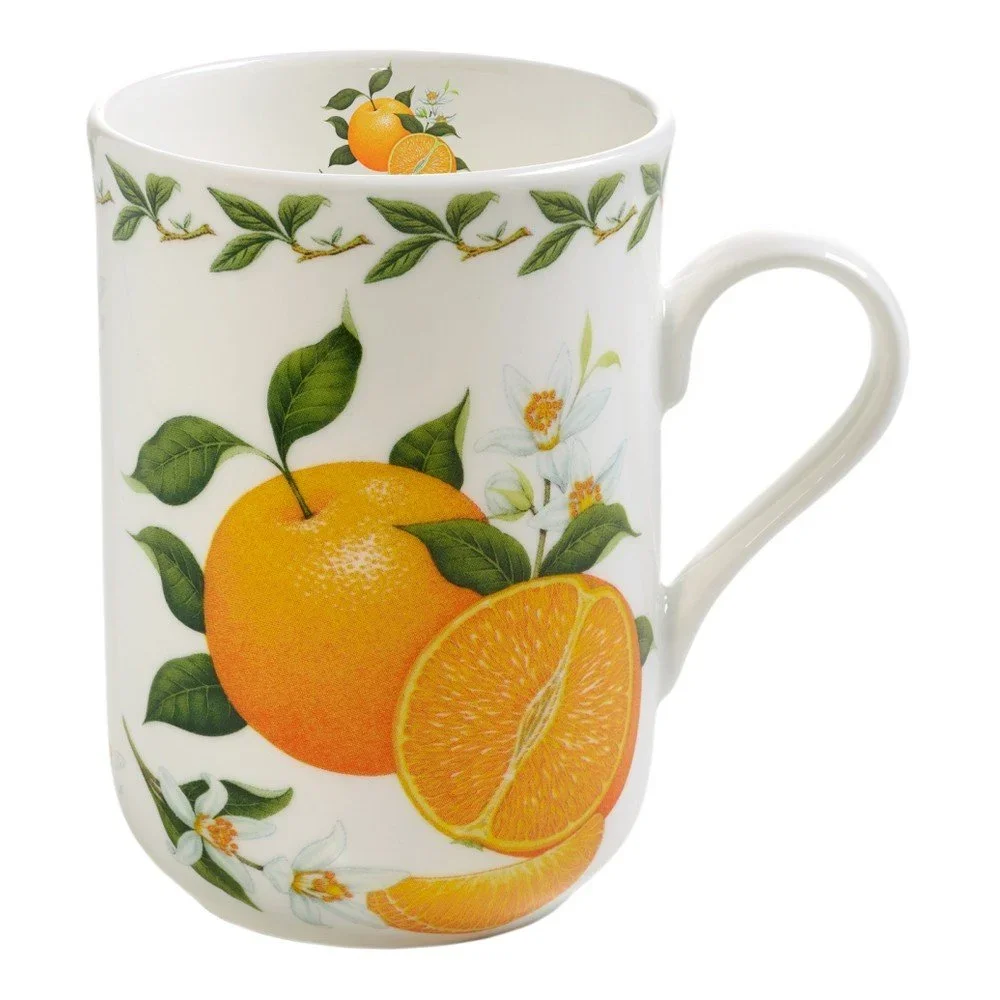 Hrnek z kostního porcelánu Maxwell & Williams Orchard Fruits Orange, 320 ml v:1029864