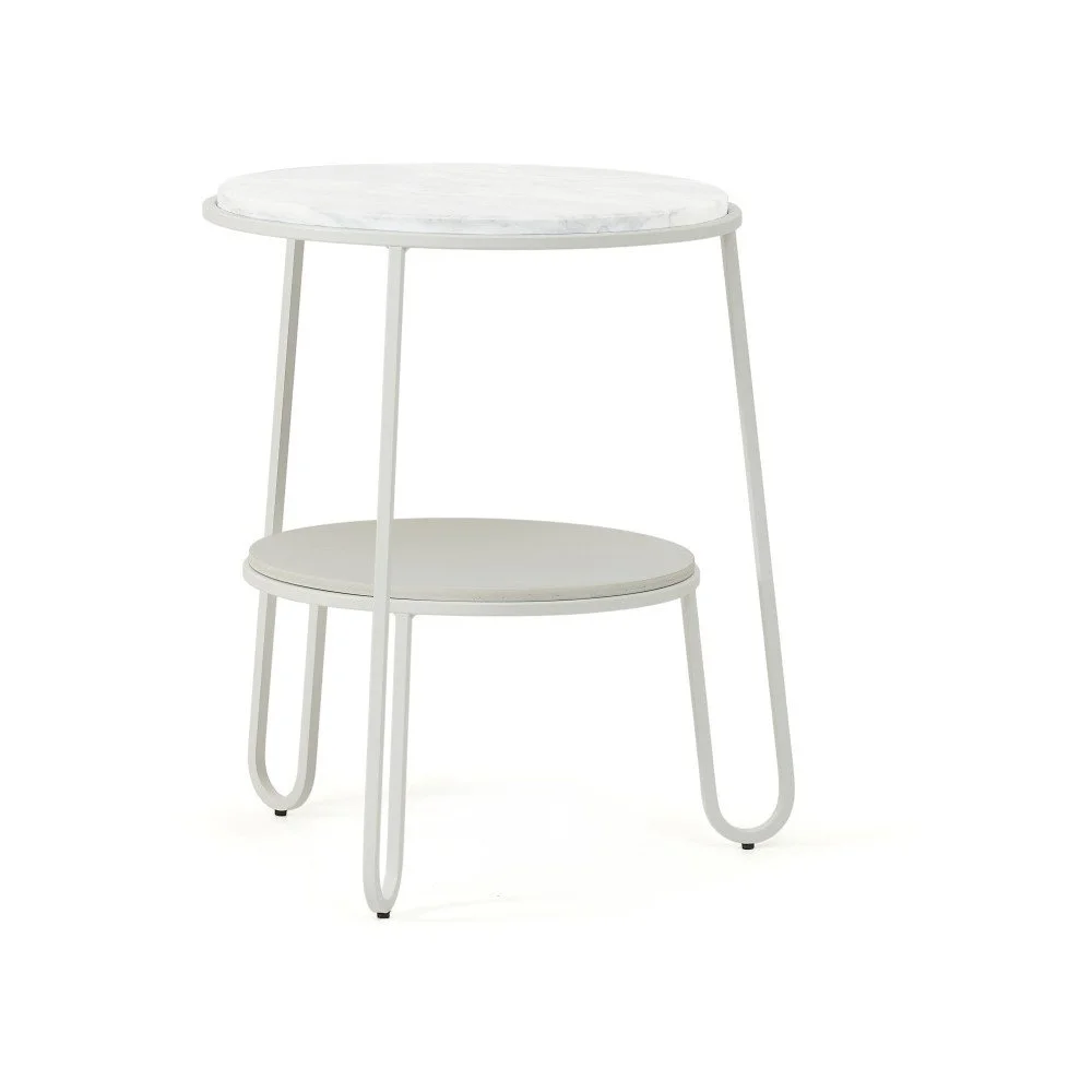 Bílý odkládací stolek HARTÔ Anatole, ⌀ 40 cm v:1066658