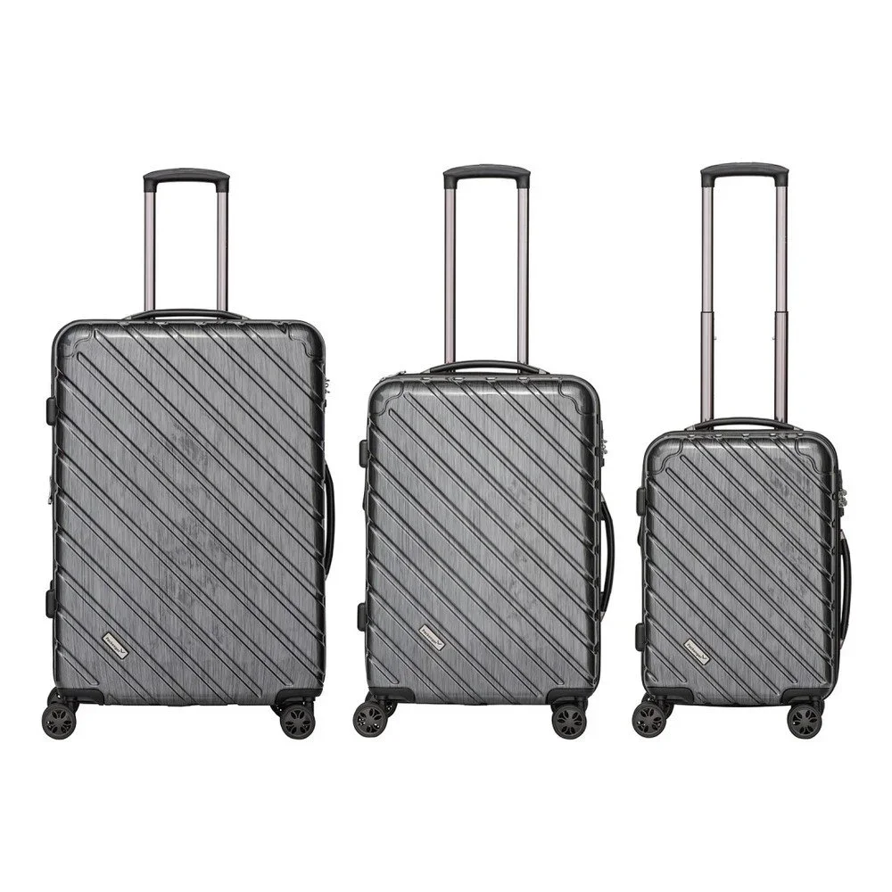 Sada 3 tmavě šedých cestovních kufrů Packenger Premium Koffer v:843784