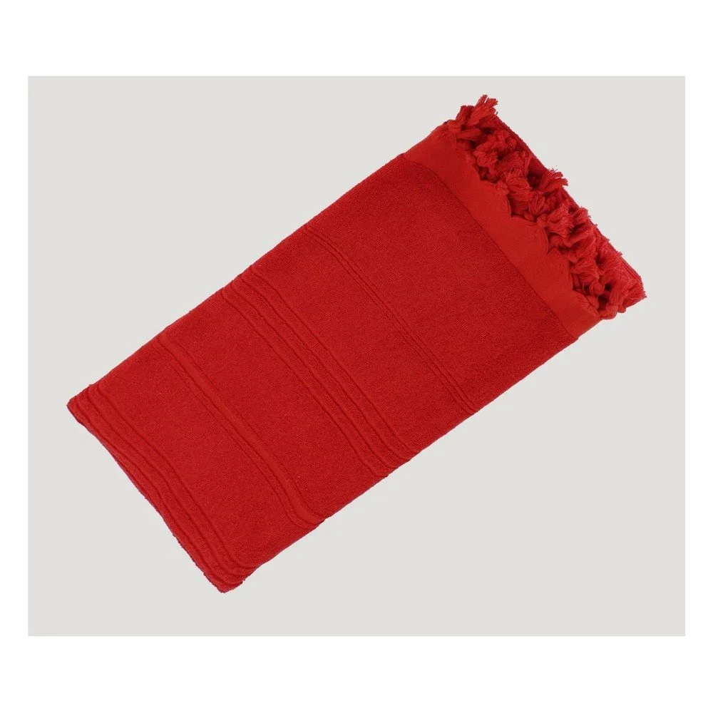 Červená ručně tkaná osuška z prémiové bavlny Homemania Turkish Hammam, 90 x 180 cm v:1050238