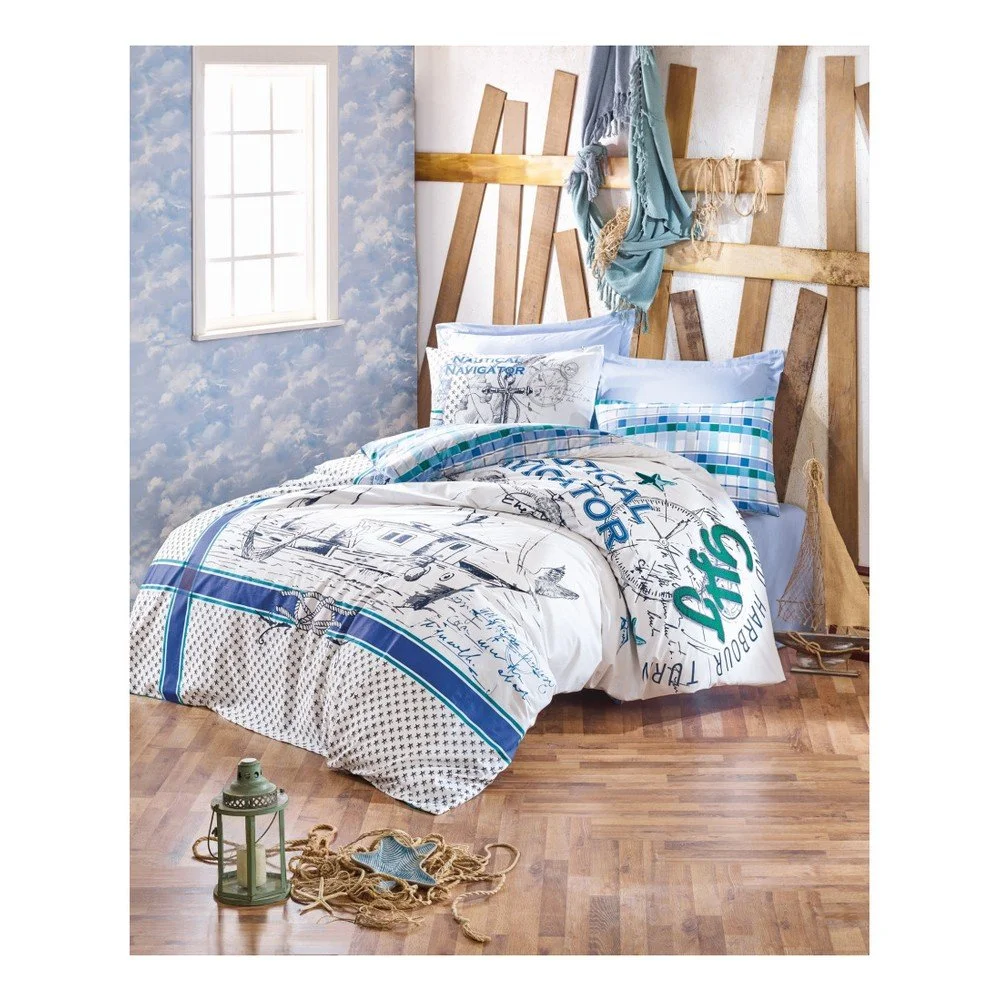 Set bavlněného povlečení na dvoulůžko s prostěradlem Flowy, 200 x 220 cm v:1012634