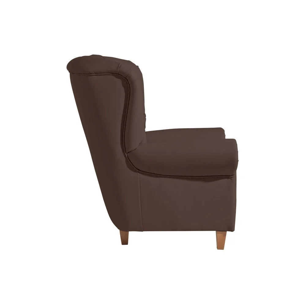 Tmavě hnědé křeslo z imitace kůže Max Winzer Recliner Vicky Leather v:1056376