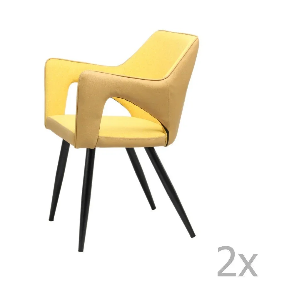Žlutá jídelní židle 360 Living Sina v:1211330