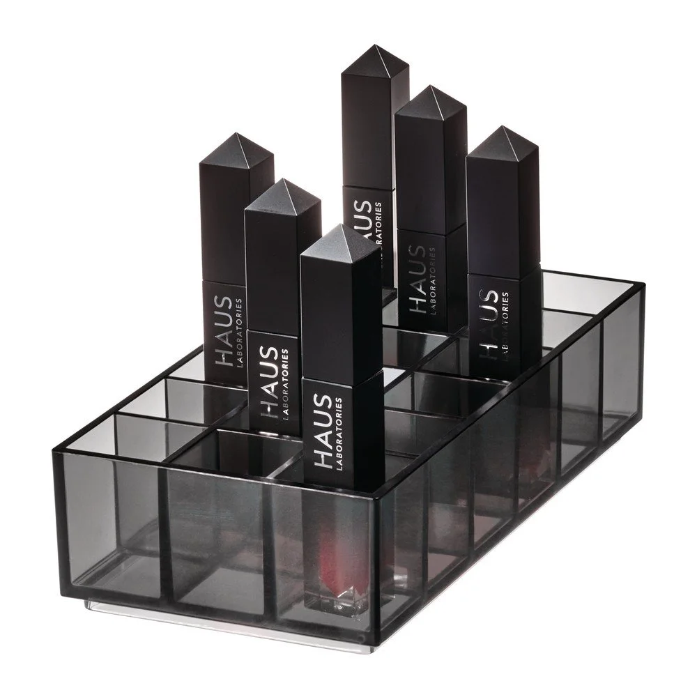 Matně černý koupelnový organizér na kosmetiku z recyklovaného plastu Lip Station – iDesign v:1556824