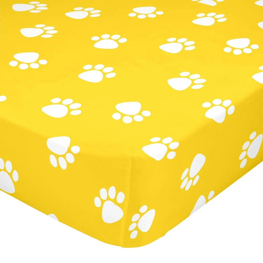 Žiuté elastické prostěradlo Mr. Fox Dogs, 60 x 120 cm v:1070230
