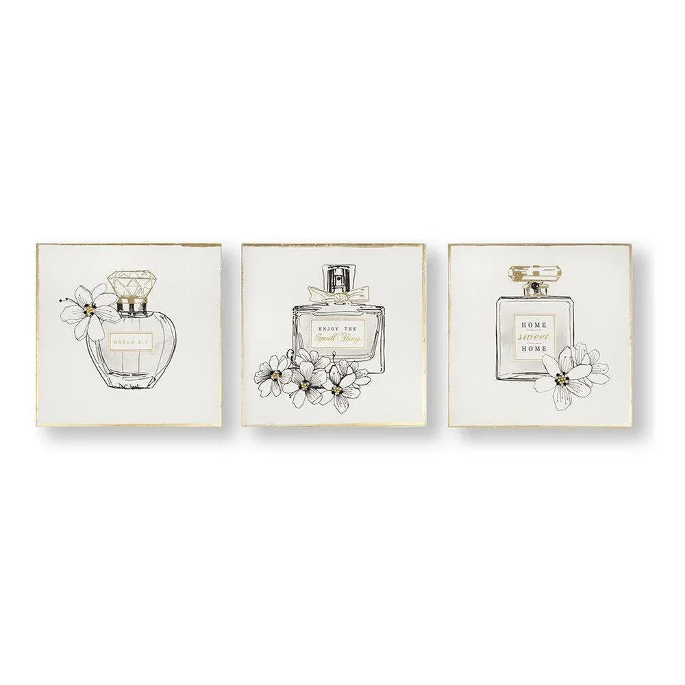 Sada 3 obrazů Graham & Brown Pretty Perfume Bottles, 30 x 30 cm v:1147388