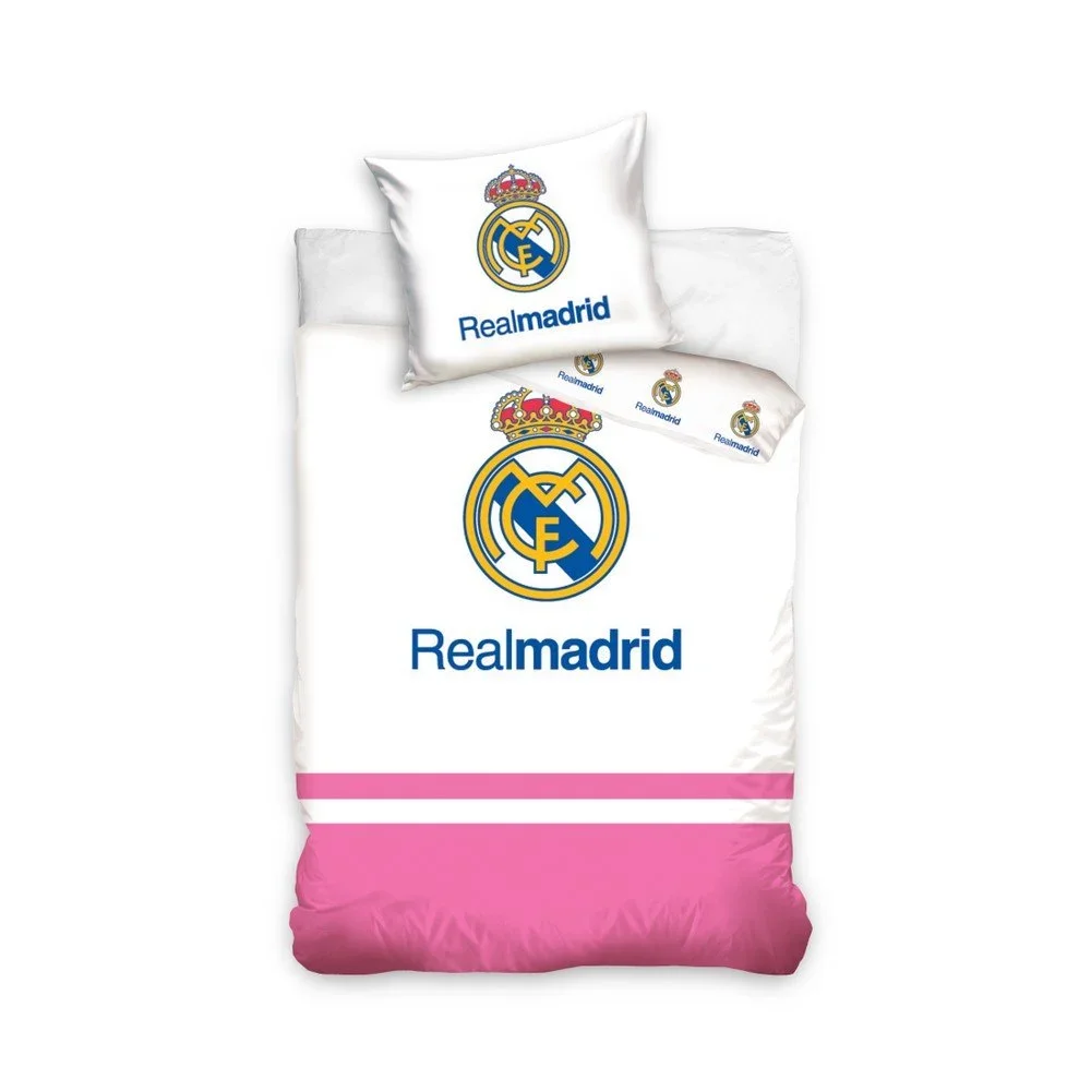 Dětské bavlněné povlečení na jednolůžko CARBOTEX Real Madrid Pink, 100 x 135 cm v:1312168