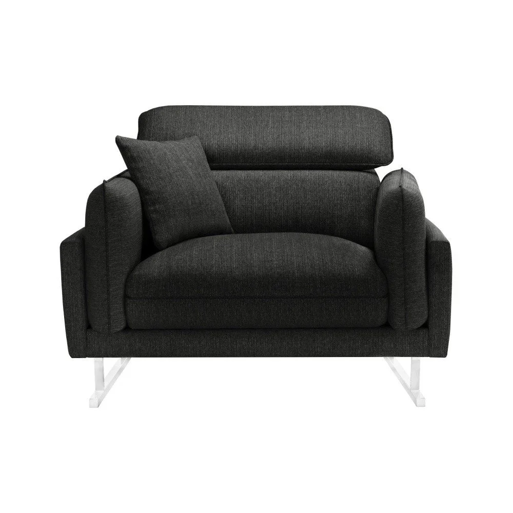 Antracitové křeslo s černým lemováním L’Officiel Interiors Gigi v:1116370 Antracitové křeslo s černým lemováním L’Officiel Interiors Gigi v:1116370