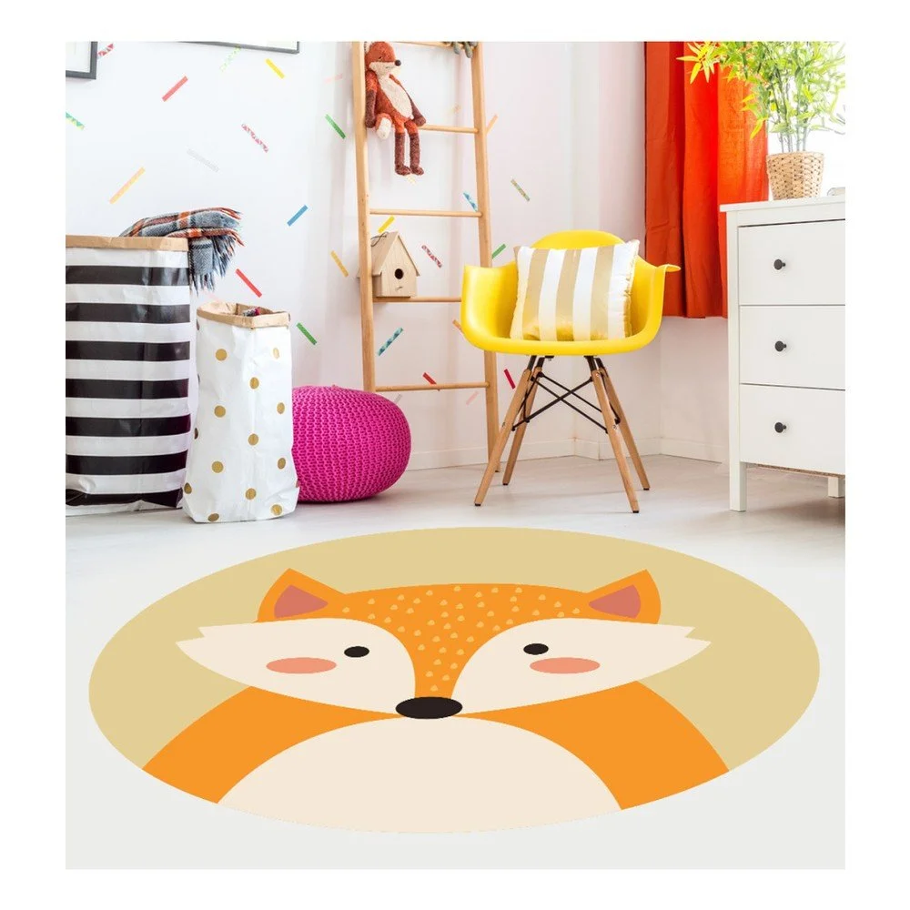 Dětský vinylový koberec Floorart Liška, ⌀ 100 cm v:1041322