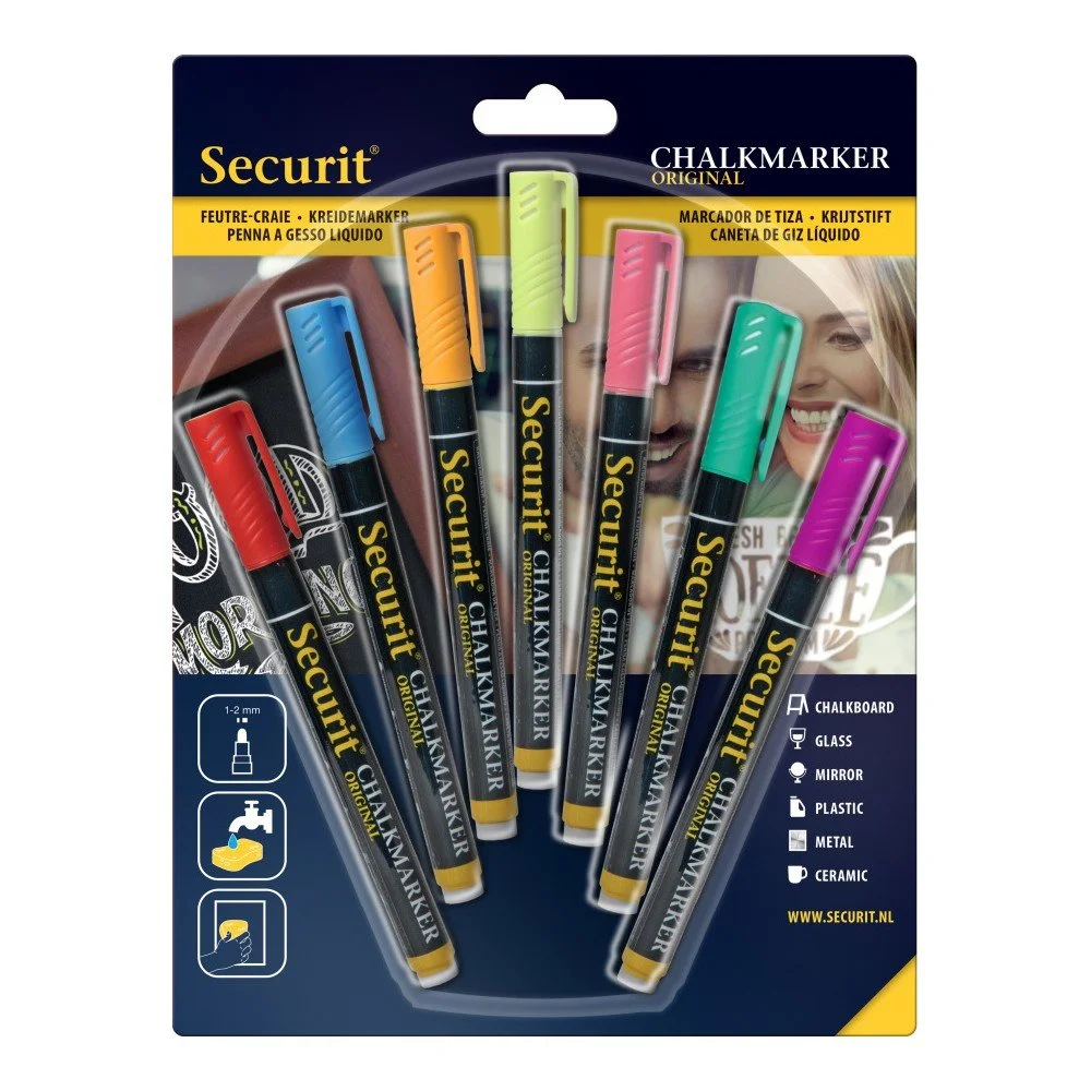 Sada 7 křídových popisovačů na vodní bázi Securit® Liquid Coloured v:1108624