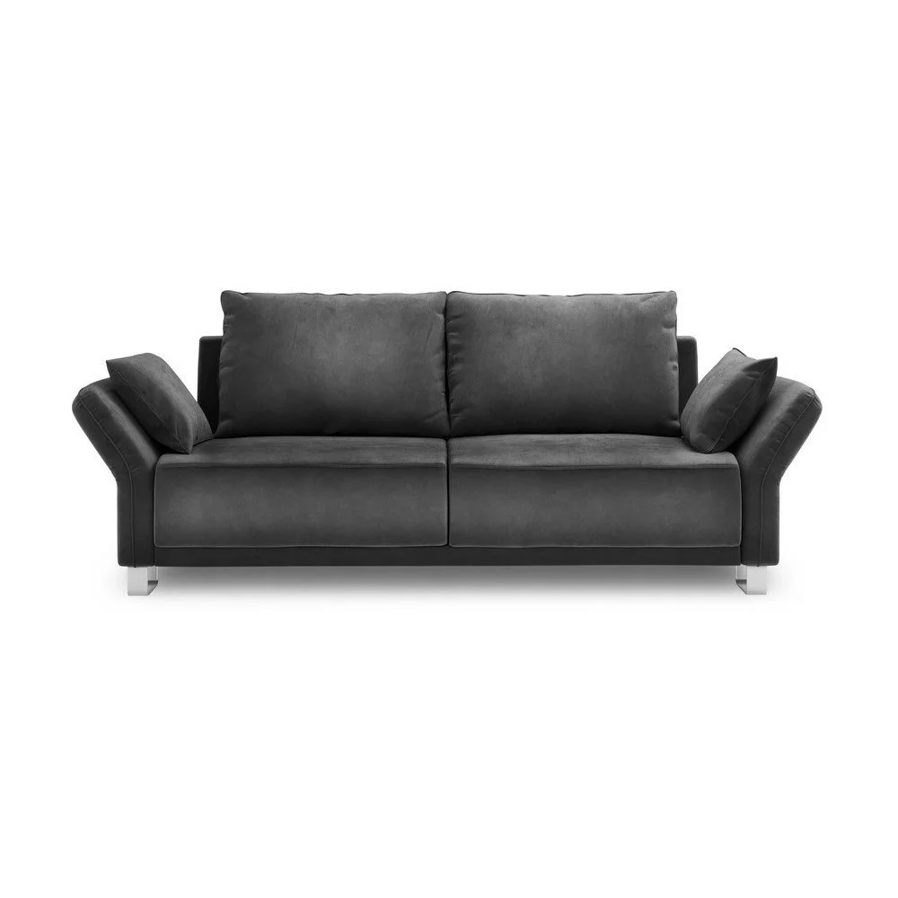 Tmavě šedá třímístná rozkládací pohovka se sametovým potahem Windsor & Co Sofas Pyxis v:1299490