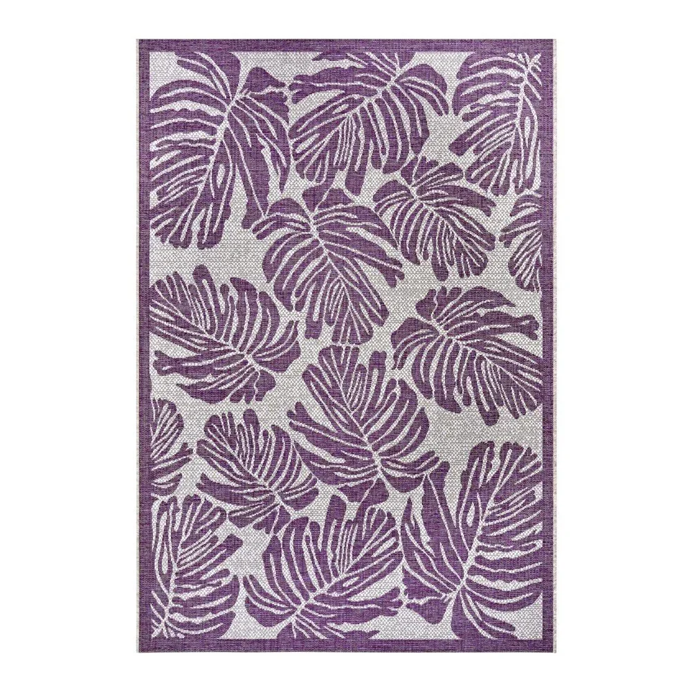 Fialovo-béžový venkovní koberec NORTHRUGS Monstera, 140 x 200 cm v:1424925