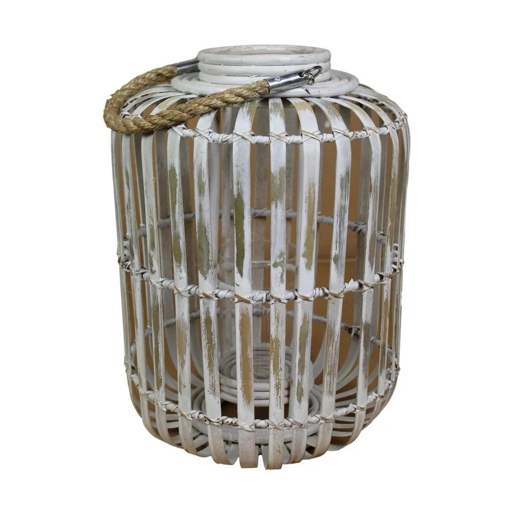Bílá lucerna z bambusu HSM Collection Capsule, ⌀ 33 cm v:871876