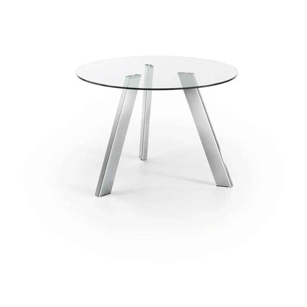 Jídelní stůl s nohami v barvě chromu La Forma Columbia, průměr 110 cm v:912718