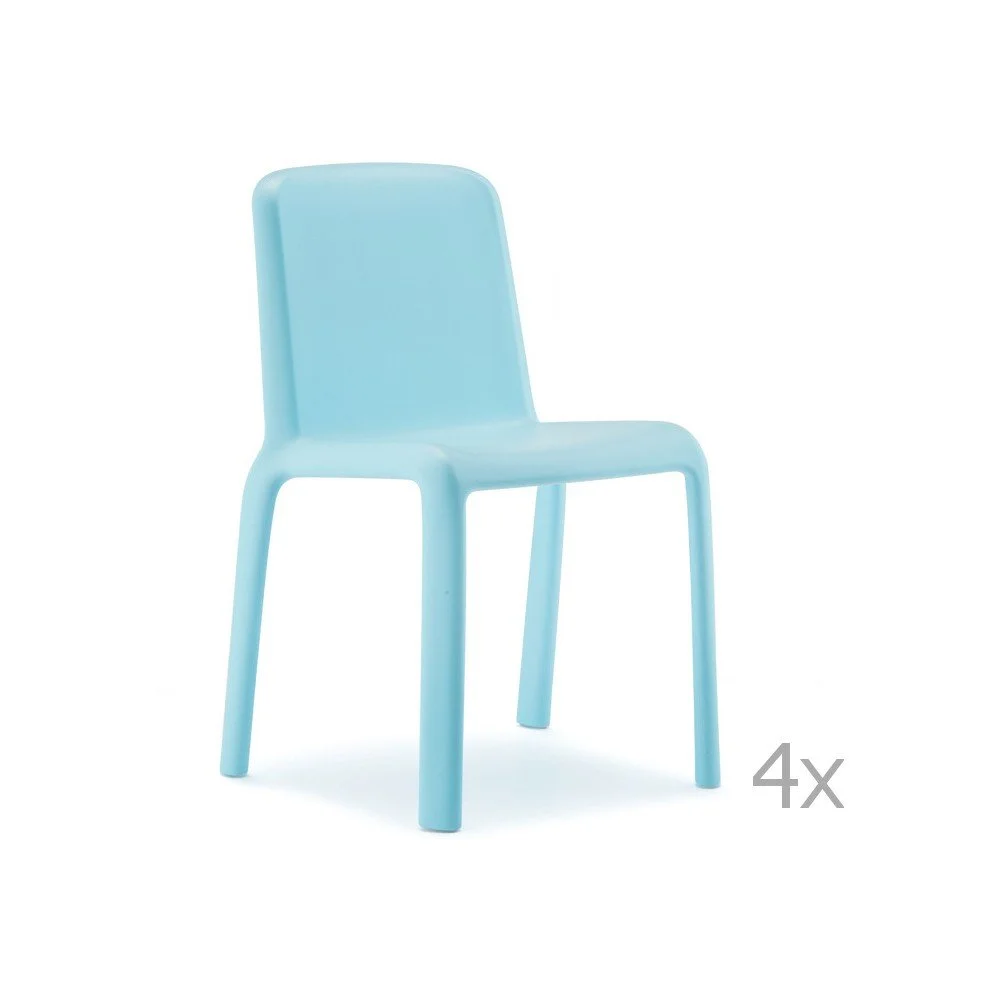 Sada 4 modrých dětských židlí Pedrali Snow Junior v:881126
