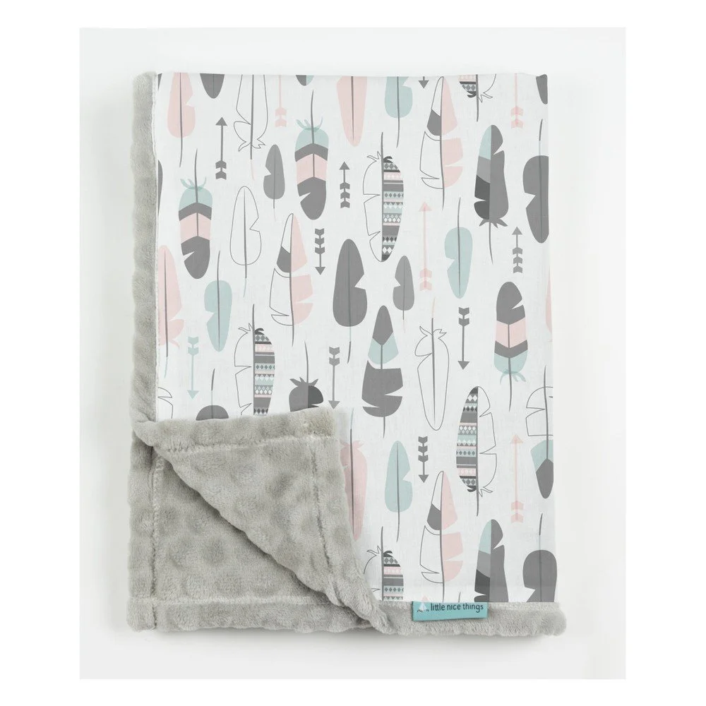 Oboustranná deka Little Nice Things Feathers, 170 x 130 cm v:1276312
