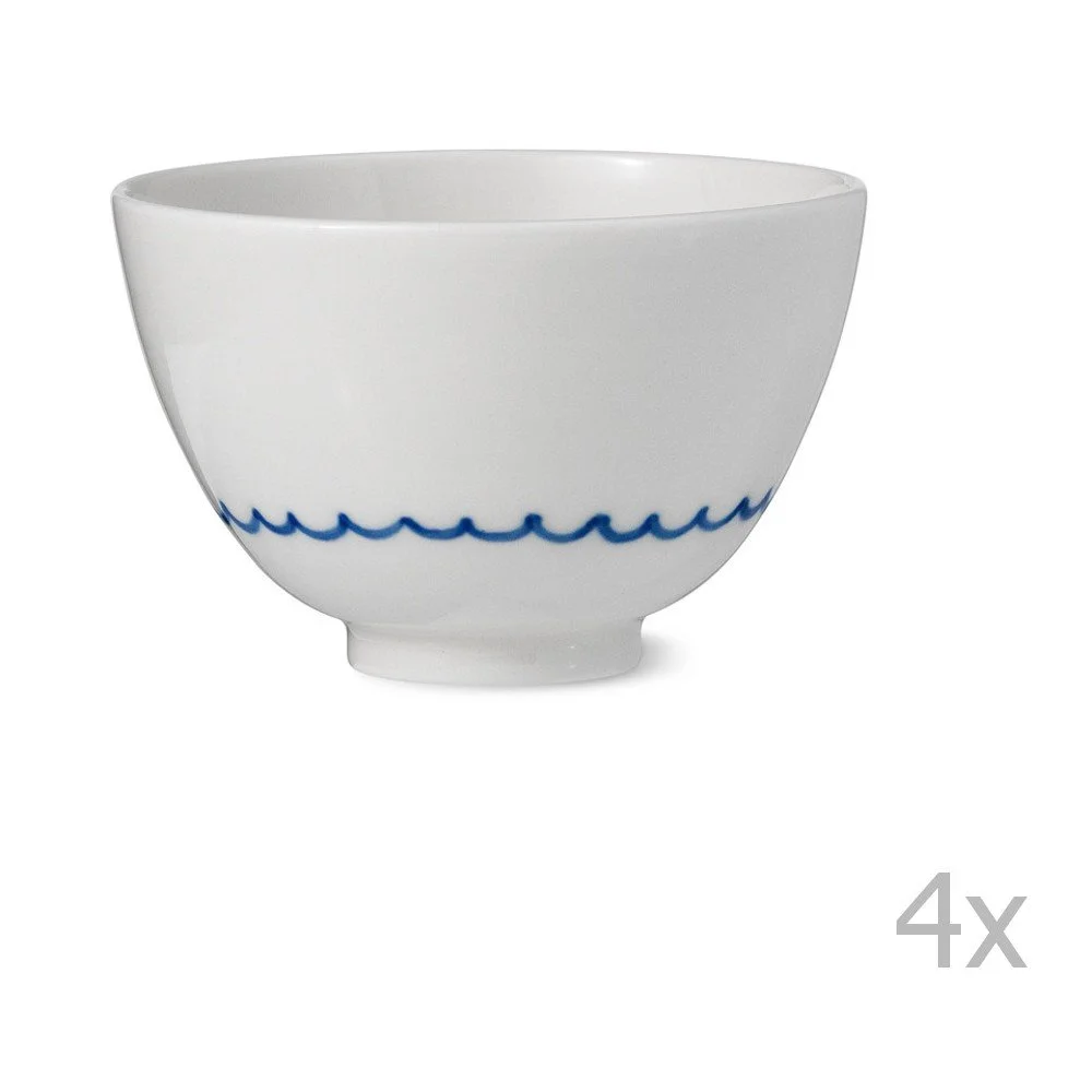 Sada 4 ručně vyráběných porcelánových misek Anne Black Agate, výška 9 cm v:920140