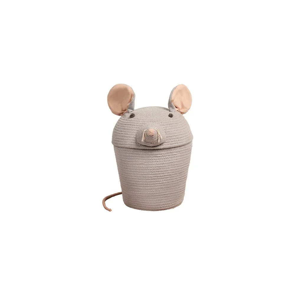 Šedý látkový dětský koš na hračky ø 25x30 cm Renata the Rat – Lorena Canals v:1714760