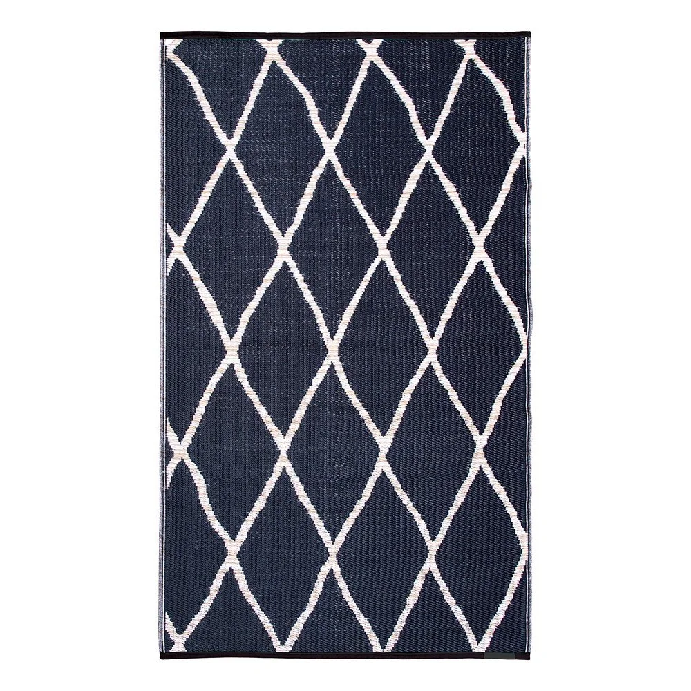 Modro-béžový oboustranný venkovní koberec z recyklovaného plastu Fab Hab Nairobi Natural & Black, 120 x 180 cm v:1328772