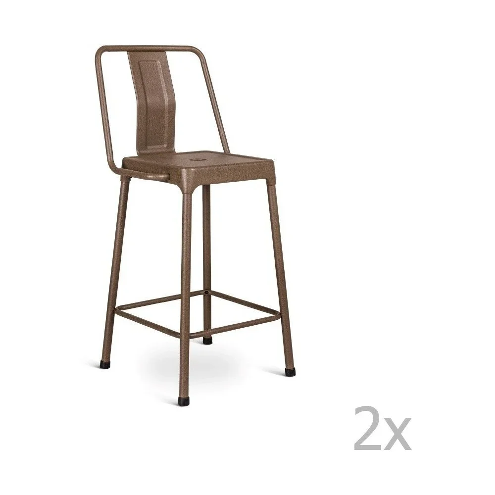 Sada 2 hnědých barových židlí Design Twist Magoye v:1011712