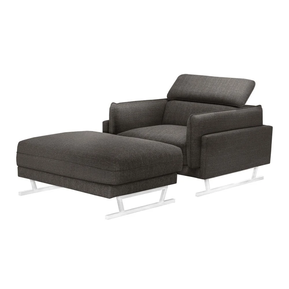 Set popelavě hnědého křesla a taburetky L'Officiel Gigi v:761266