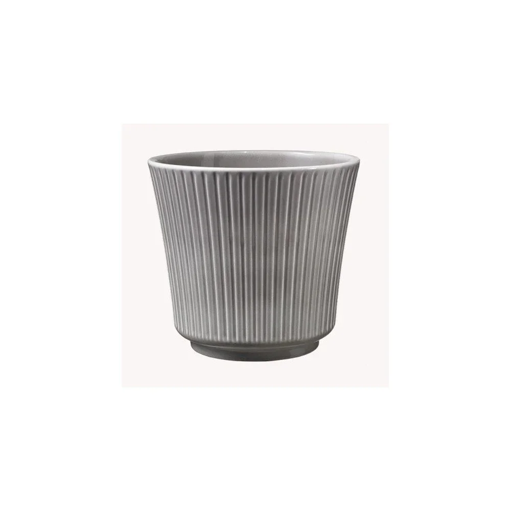 Šedý keramický květináč Big pots Gloss, ø 12 cm v:1381221
