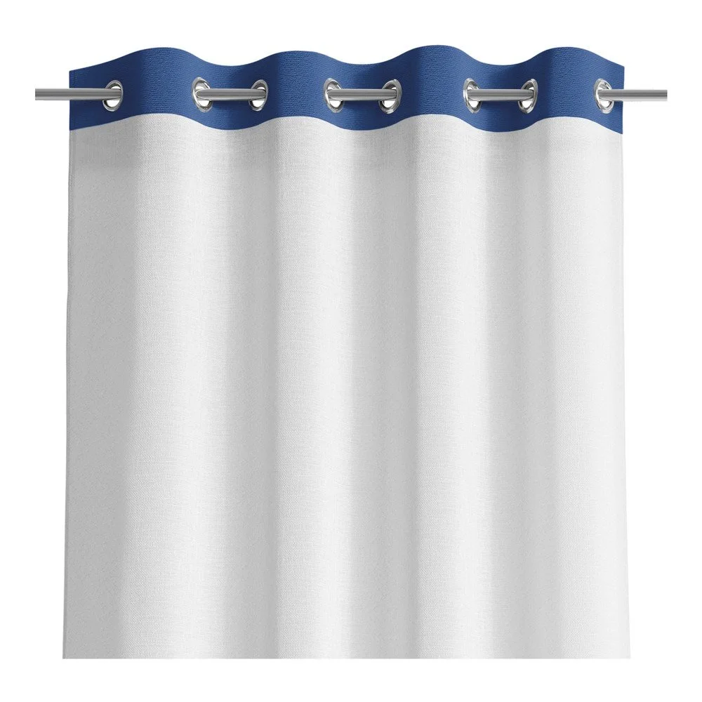 Bílo-modrý závěs AmeliaHome Irvelette Eyelets, 140 x 270 cm v:1398305