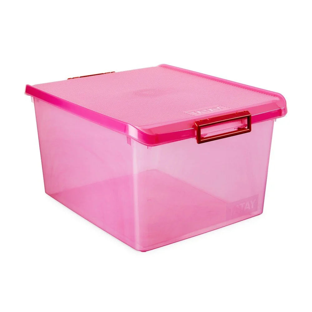 Fuchsiový úložný box s víkem Ta-Tay Storage Box, 35 l v:1123130