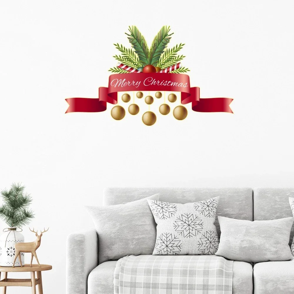 Vánoční samolepka Ambiance Merry Christmas Golden Decoballs v:923668