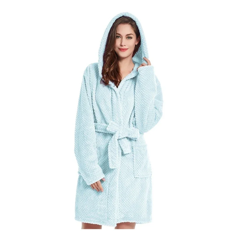 Mentolově modrý unisex župan z mikrovlákna DecoKing Sleepyhead, velikost L v:1190348