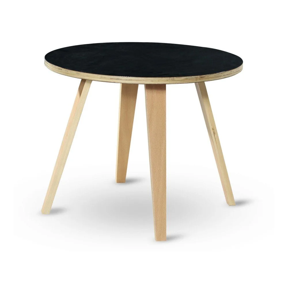 Odkládací stolek s černou deskou Garageeight Arvika, ⌀ 54 cm v:1116482