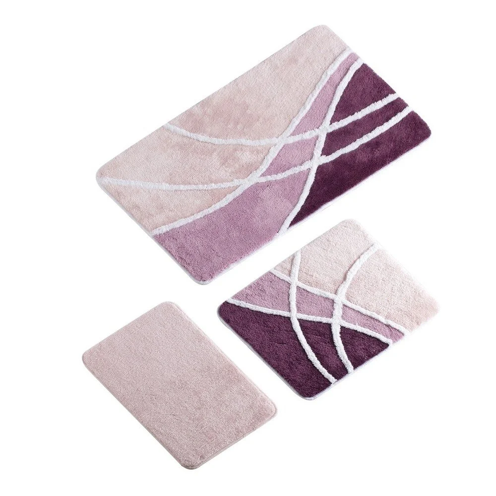 Sada 3 fialových koupelnových předložek Ares Bath Mat Amor v:1156108