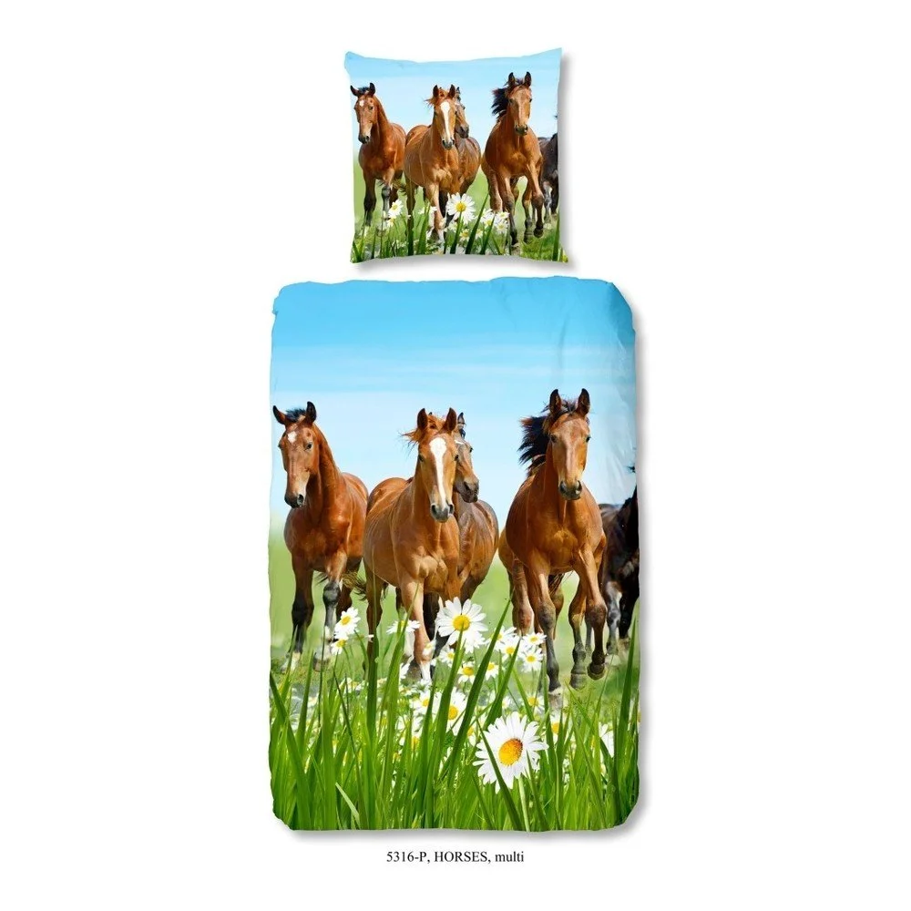 Dětské bavlněné povlečení Good Morning Horsy, 140 x 200 cm v:944544