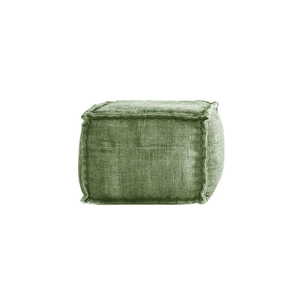 Zelený puf Linen Couture Squared, 60 x 60 cm v:1267328