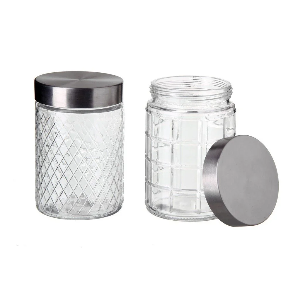 Sada 2 dóz Unimasa Steel Cubic, 1300 ml v:823142