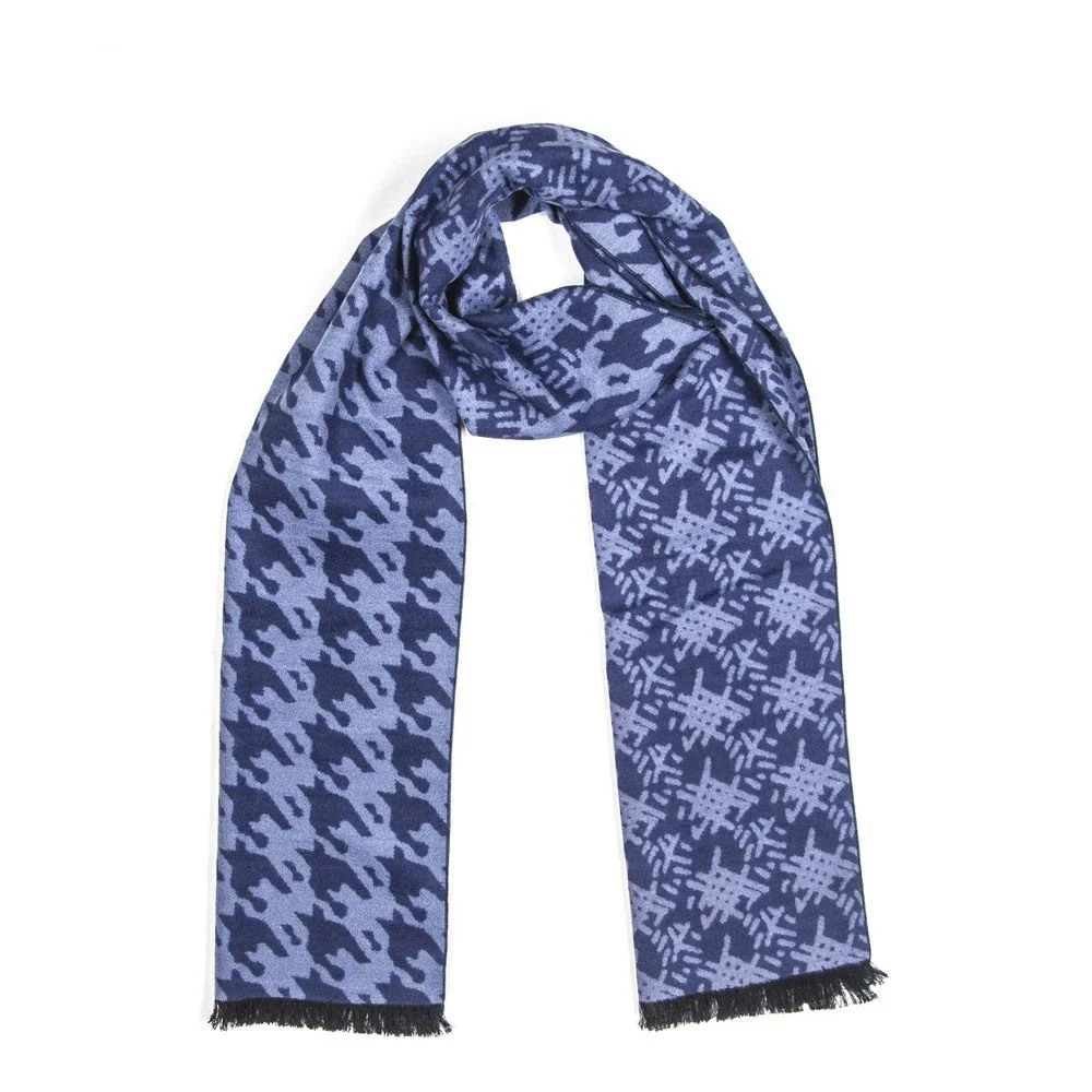 Modrá hedvábná šála Silk and Cashmere Singe v:731680