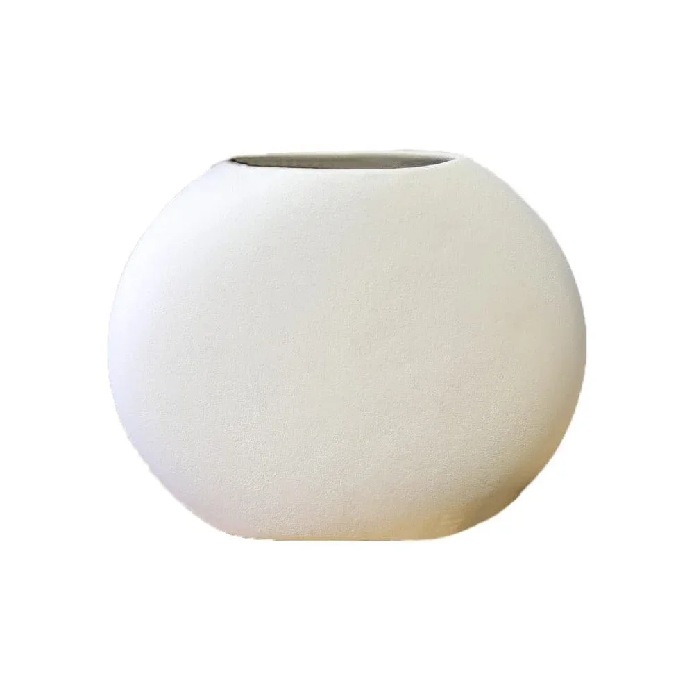 Bílá oválná keramická váza Rulina Flat, výška 21 cm v:1426181