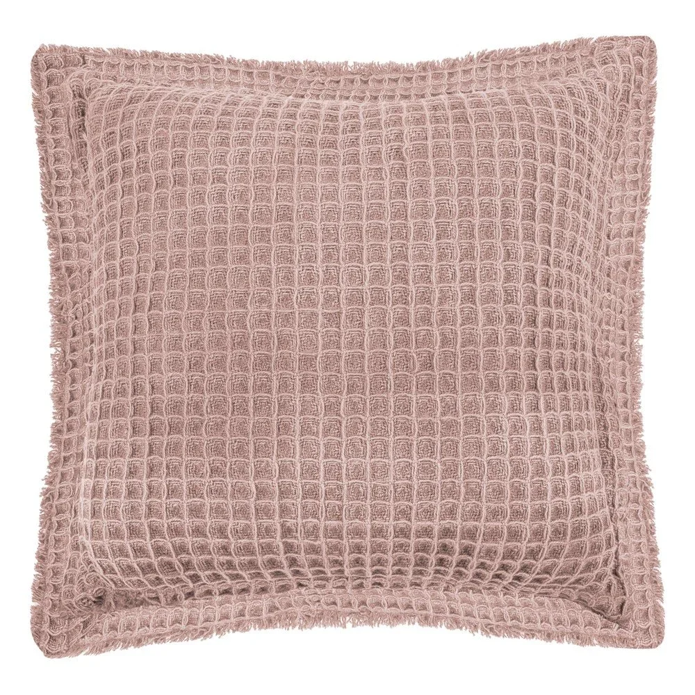 Růžový bavlněný dekorativní polštář Tiseco Home Studio Waffle, 45 x 45 cm v:1368823
