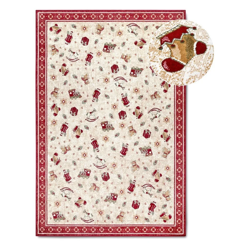 Červený koberec s vánočním motivem s příměsí bavlny 160x230 cm Toy's Delight Red Christmas – Villeroy&Boch v:1715938