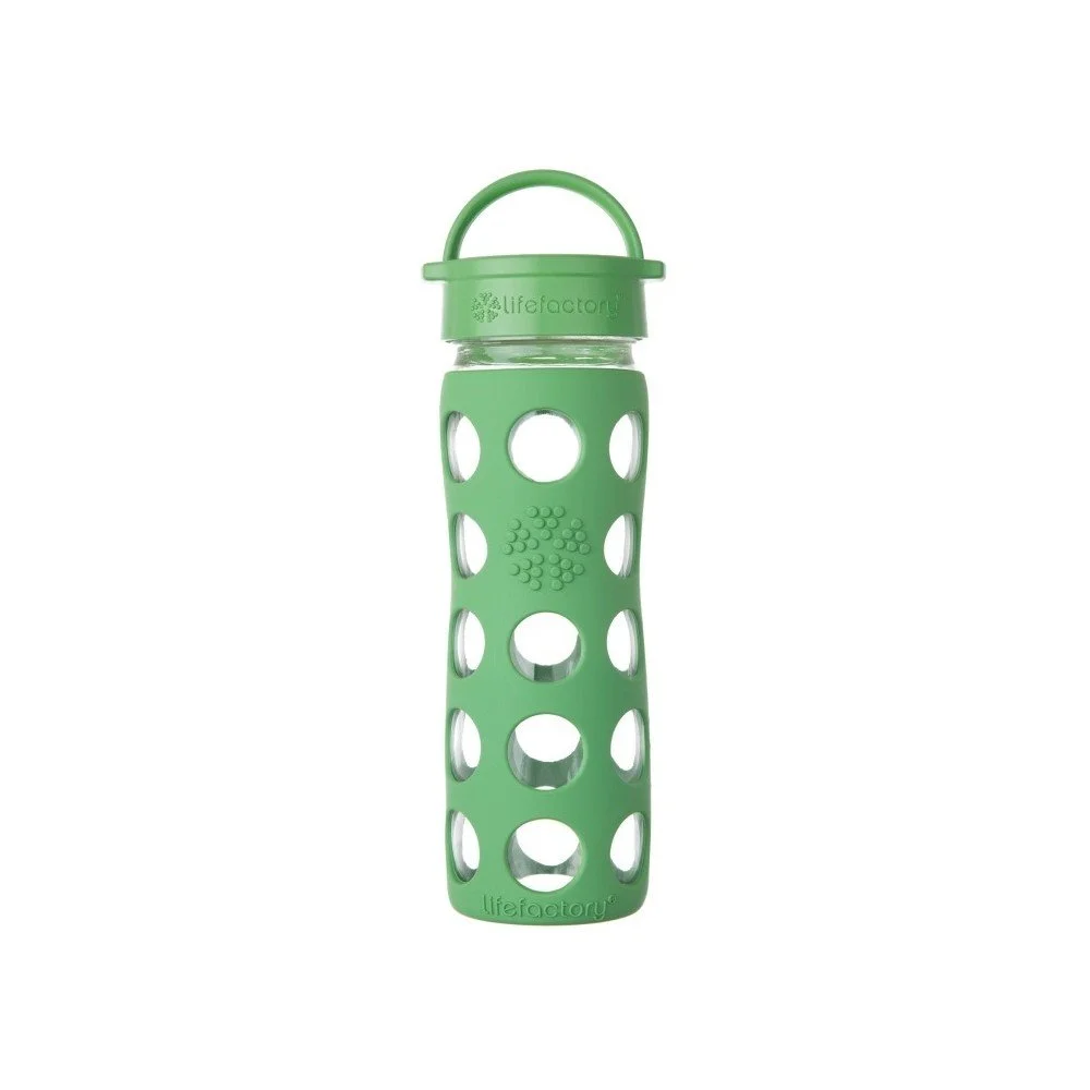 Skleněná lahev na vodu se silikonovým chráničem Lifefactory Grass Classic, 475 ml v:877004