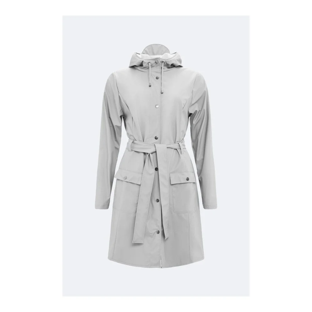 Šedý dámský plášť s vysokou voděodolností Rains Curve Jacket, velikost S / M v:1124022