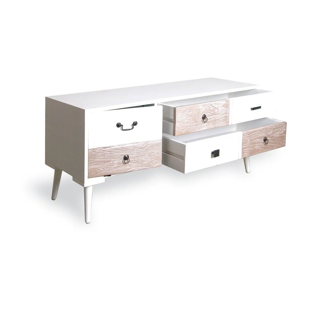 Komoda se 6 zásuvkami z dubové dýhy Bluebone Vanilla Retro v:793934