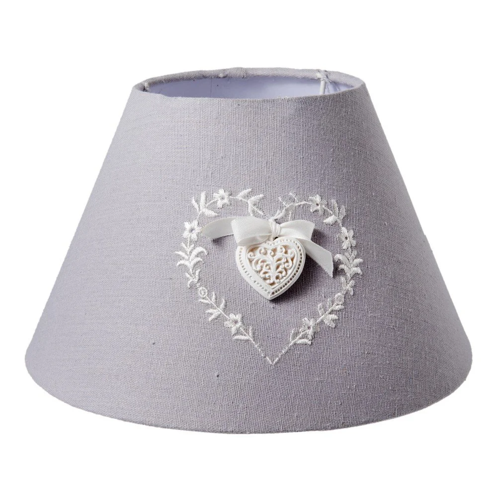 Šedé stínítko Clayre & Eef Eveline, Ø 17 cm v:892342