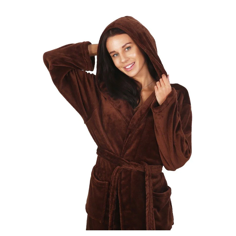 Hnědý unisex župan z mikrovlákna DecoKing Robby, velikost XXL v:1077126