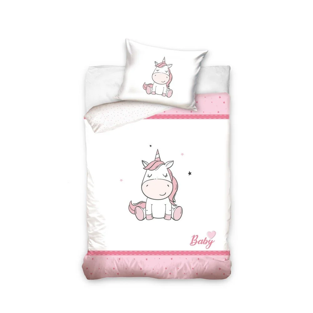 Dětské bavlněné povlečení na jednolůžko CARBOTEX Unicorn Pink, 100 x 135 cm v:1312146