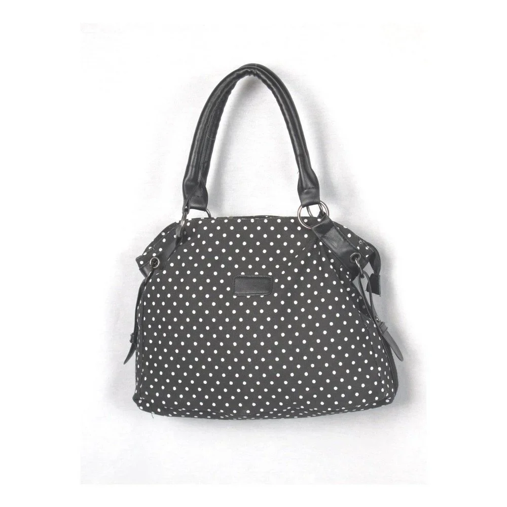 Černá plátěná taška Sorela Dotty Chic, šířka 38 cm v:1063834